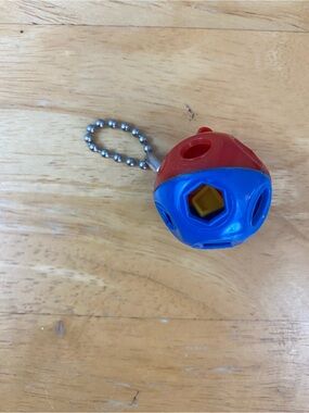 Tupperware Shape-O Ball Toy Keychain - Blue & Red